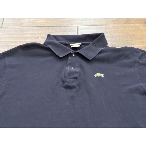Lacoste Mens Blue 1/4 Button Polo Crocodile Logo Classic Fit T-Shirt Size 8 - Picture 4 of 8